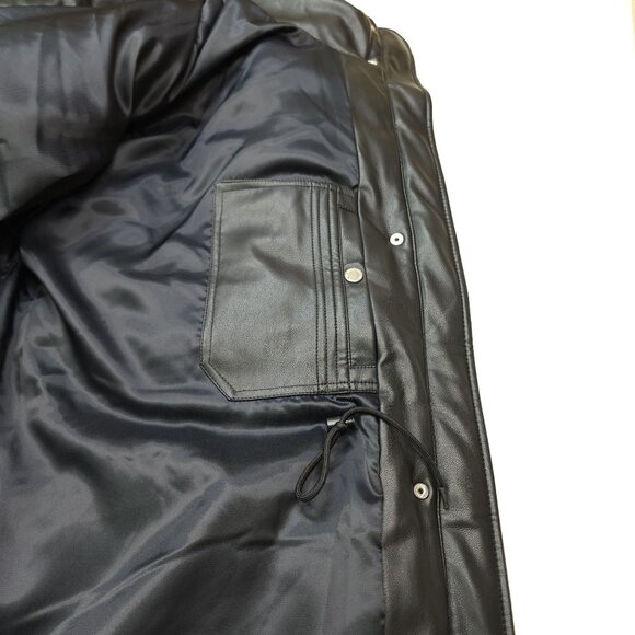 Abercrombie & Fitch Ultra Collection XXL Vegan Leather Coat Jacket 45" Long - Picture 8 of 16